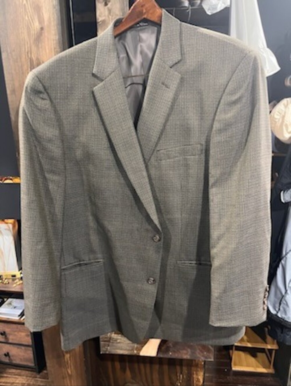 Jean Paul Germain Classic Brown Checker Men’s Blazer - Tailored Two-Button Style